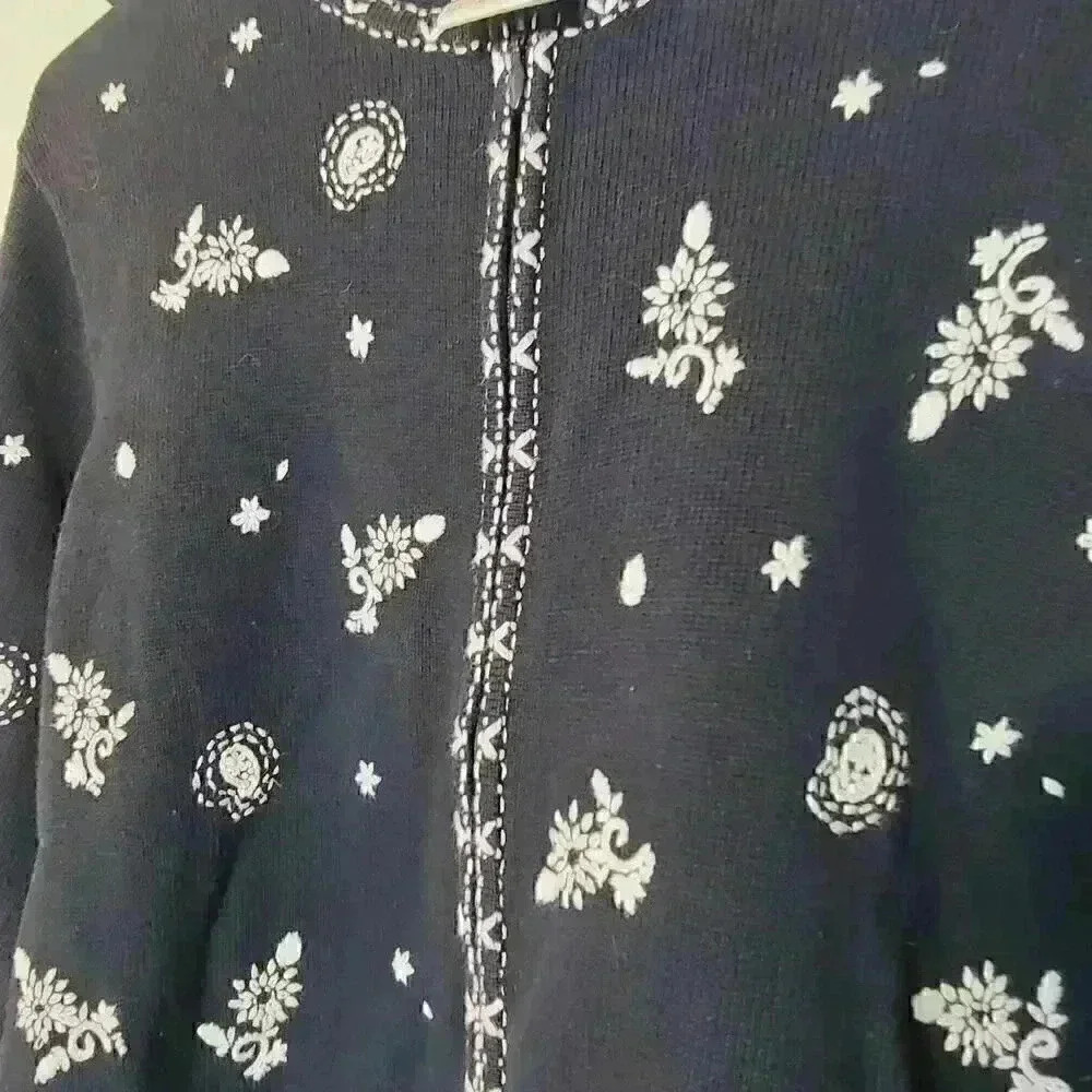 Talbots Vintage Embroidered Cardigan Sz S - Picture 3 of 9